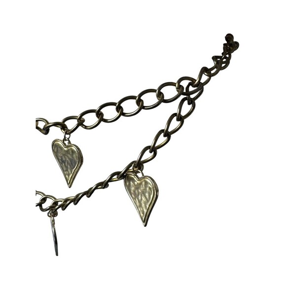 Vintage 1980s Heart Charm Layered Chain Belt Statement Gold Runway swag main image 7